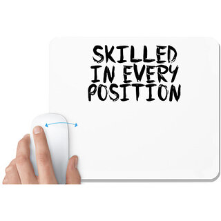                       UDNAG White Mousepad 'Position | skilled in every position' for Computer / PC / Laptop [230 x 200 x 5mm]                                              