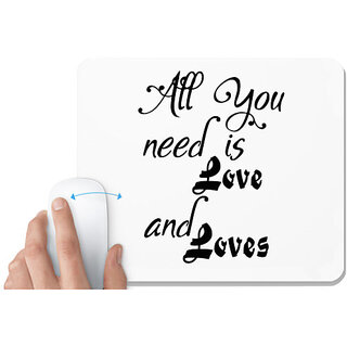                       UDNAG White Mousepad 'Love | all you need is' for Computer / PC / Laptop [230 x 200 x 5mm]                                              