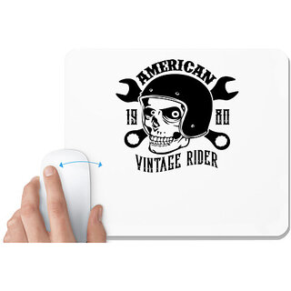                       UDNAG White Mousepad 'Vintage Rider | American vintage' for Computer / PC / Laptop [230 x 200 x 5mm]                                              