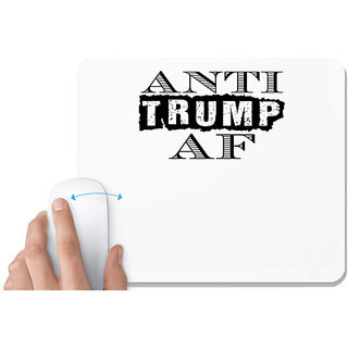                       UDNAG White Mousepad 'Trump | anti trump af' for Computer / PC / Laptop [230 x 200 x 5mm]                                              