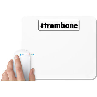                       UDNAG White Mousepad '| trombone' for Computer / PC / Laptop [230 x 200 x 5mm]                                              