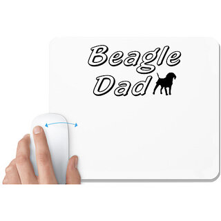                       UDNAG White Mousepad 'Father | beaegle dad' for Computer / PC / Laptop [230 x 200 x 5mm]                                              