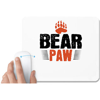                       UDNAG White Mousepad 'Paw | Bear paw' for Computer / PC / Laptop [230 x 200 x 5mm]                                              