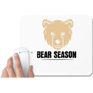                       UDNAG White Mousepad 'Bear | bear season' for Computer / PC / Laptop [230 x 200 x 5mm]                                              