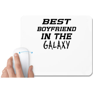                       UDNAG White Mousepad 'Boyfriend | best boyfriend in the galaxy' for Computer / PC / Laptop [230 x 200 x 5mm]                                              