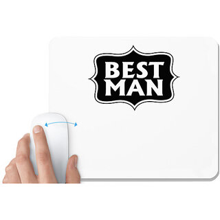                       UDNAG White Mousepad 'Man | best man' for Computer / PC / Laptop [230 x 200 x 5mm]                                              