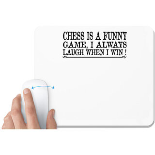                       UDNAG White Mousepad 'Chess | chess a funny' for Computer / PC / Laptop [230 x 200 x 5mm]                                              