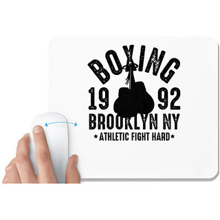                       UDNAG White Mousepad 'Boxing | Boxing 1992' for Computer / PC / Laptop [230 x 200 x 5mm]                                              