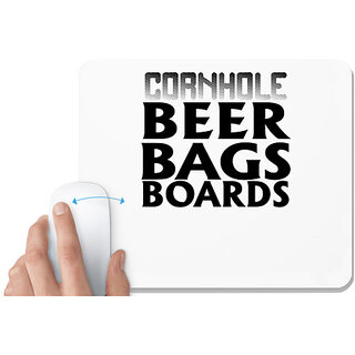                       UDNAG White Mousepad 'Beer | cornhole beer bags boards' for Computer / PC / Laptop [230 x 200 x 5mm]                                              