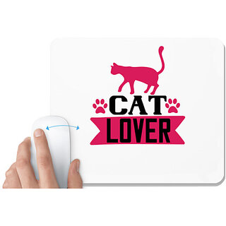                       UDNAG White Mousepad 'Cat | cat lover 01' for Computer / PC / Laptop [230 x 200 x 5mm]                                              