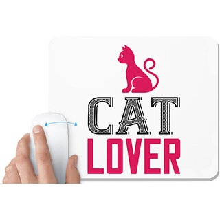                       UDNAG White Mousepad 'Cat | cat lover' for Computer / PC / Laptop [230 x 200 x 5mm]                                              