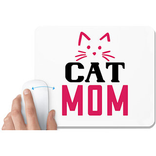                      UDNAG White Mousepad 'Mother | cat mom 01' for Computer / PC / Laptop [230 x 200 x 5mm]                                              