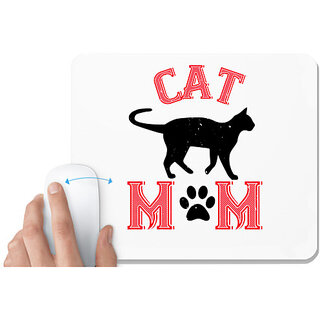                      UDNAG White Mousepad 'mother | cat mom,' for Computer / PC / Laptop [230 x 200 x 5mm]                                              