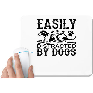                       UDNAG White Mousepad 'Dog | Easily' for Computer / PC / Laptop [230 x 200 x 5mm]                                              