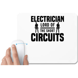                       UDNAG White Mousepad 'Electrician | Electrician lord of' for Computer / PC / Laptop [230 x 200 x 5mm]                                              