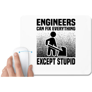                       UDNAG White Mousepad 'Engineer | Engineers can fix' for Computer / PC / Laptop [230 x 200 x 5mm]                                              