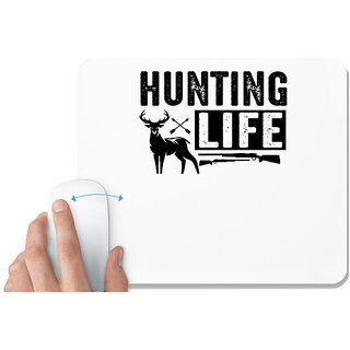                       UDNAG White Mousepad 'Hunter | hunting life' for Computer / PC / Laptop [230 x 200 x 5mm]                                              