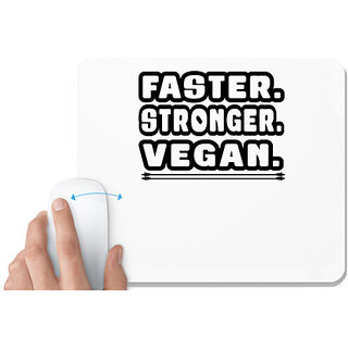                       UDNAG White Mousepad 'Vegan | aster stonger vegan' for Computer / PC / Laptop [230 x 200 x 5mm]                                              