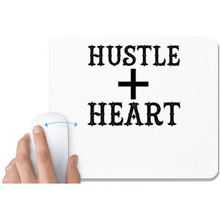                       UDNAG White Mousepad 'Heart | hustle + heart' for Computer / PC / Laptop [230 x 200 x 5mm]                                              