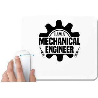                       UDNAG White Mousepad 'Mechanical Engineer | I am a mechanical' for Computer / PC / Laptop [230 x 200 x 5mm]                                              