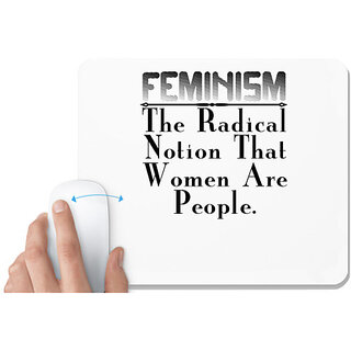                       UDNAG White Mousepad 'Feminism | eminism the radical' for Computer / PC / Laptop [230 x 200 x 5mm]                                              