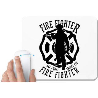                       UDNAG White Mousepad 'Fire fighter | Fire Fighter' for Computer / PC / Laptop [230 x 200 x 5mm]                                              