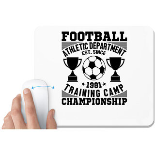                       UDNAG White Mousepad 'Football | Football athletic' for Computer / PC / Laptop [230 x 200 x 5mm]                                              