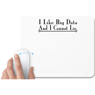                       UDNAG White Mousepad 'Big Data | i cannot big data' for Computer / PC / Laptop [230 x 200 x 5mm]                                              