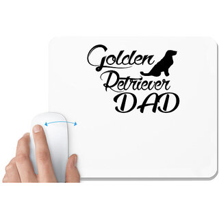                       UDNAG White Mousepad 'Father | olden retriever dad' for Computer / PC / Laptop [230 x 200 x 5mm]                                              