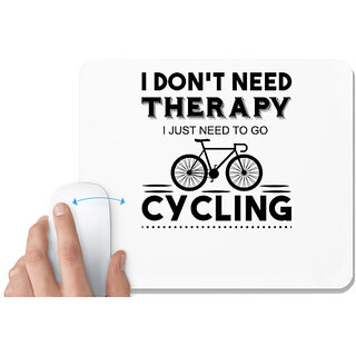                      UDNAG White Mousepad 'Cycling | I Don't Need 2' for Computer / PC / Laptop [230 x 200 x 5mm]                                              
