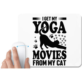                       UDNAG White Mousepad 'Yoga | I get my' for Computer / PC / Laptop [230 x 200 x 5mm]                                              