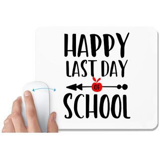                       UDNAG White Mousepad 'School | Happy Last Day School' for Computer / PC / Laptop [230 x 200 x 5mm]                                              