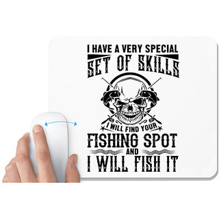                       UDNAG White Mousepad 'Death Fishing | I have a very' for Computer / PC / Laptop [230 x 200 x 5mm]                                              