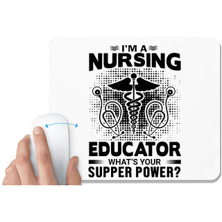                       UDNAG White Mousepad 'Nurse | I'm a nursing' for Computer / PC / Laptop [230 x 200 x 5mm]                                              