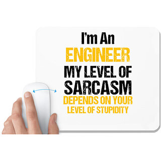                       UDNAG White Mousepad 'Engineer | I am an engineer' for Computer / PC / Laptop [230 x 200 x 5mm]                                              