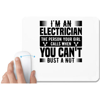                       UDNAG White Mousepad 'Electrician | 9 I'm a' for Computer / PC / Laptop [230 x 200 x 5mm]                                              