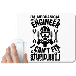                       UDNAG White Mousepad 'Mechanical Engineer | I'm mechanical' for Computer / PC / Laptop [230 x 200 x 5mm]                                              
