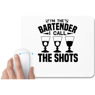                       UDNAG White Mousepad 'Bartender | I'm the bartender I call' for Computer / PC / Laptop [230 x 200 x 5mm]                                              