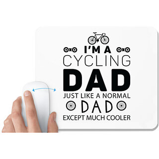                       UDNAG White Mousepad 'Father | I'm A Cycling Dad' for Computer / PC / Laptop [230 x 200 x 5mm]                                              