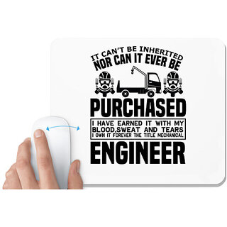                       UDNAG White Mousepad 'Engineer | It can not be' for Computer / PC / Laptop [230 x 200 x 5mm]                                              