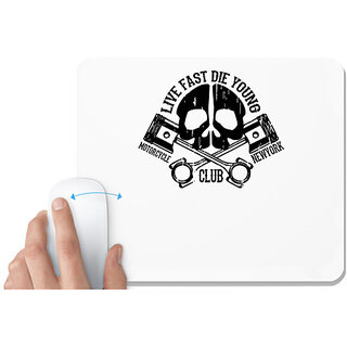                       UDNAG White Mousepad 'Death | Live fast' for Computer / PC / Laptop [230 x 200 x 5mm]                                              