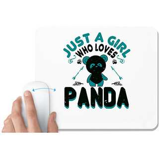                       UDNAG White Mousepad 'Panda | just a girl who loves panda' for Computer / PC / Laptop [230 x 200 x 5mm]                                              