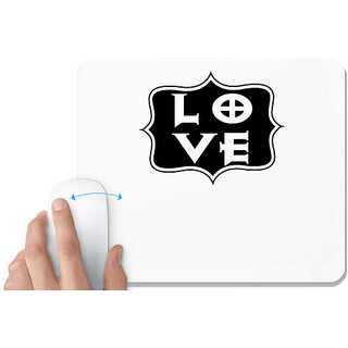 UDNAG White Mousepad 'Love | love 2' for Computer / PC / Laptop [230 x 200 x 5mm]
