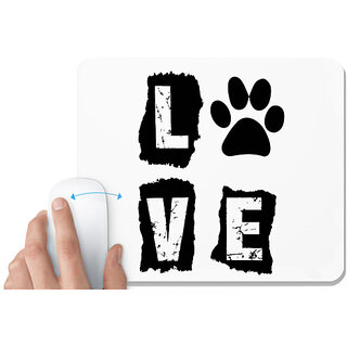                       UDNAG White Mousepad 'Dog | love' for Computer / PC / Laptop [230 x 200 x 5mm]                                              