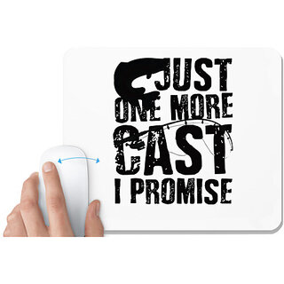                       UDNAG White Mousepad 'Fishing | Just one more' for Computer / PC / Laptop [230 x 200 x 5mm]                                              