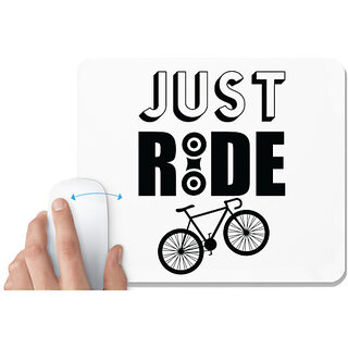                       UDNAG White Mousepad 'Rider | Just Ride 2' for Computer / PC / Laptop [230 x 200 x 5mm]                                              