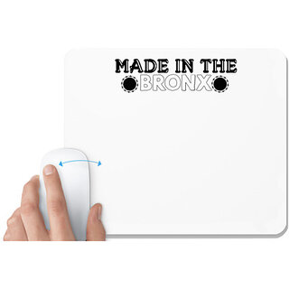                       UDNAG White Mousepad 'Bronx | made in the bronx' for Computer / PC / Laptop [230 x 200 x 5mm]                                              