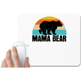                       UDNAG White Mousepad 'Mother | mama bear' for Computer / PC / Laptop [230 x 200 x 5mm]                                              