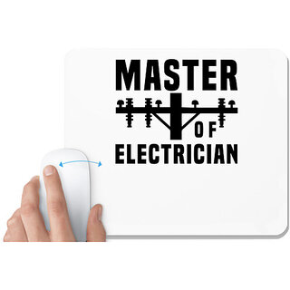                       UDNAG White Mousepad 'electrician | Master' for Computer / PC / Laptop [230 x 200 x 5mm]                                              