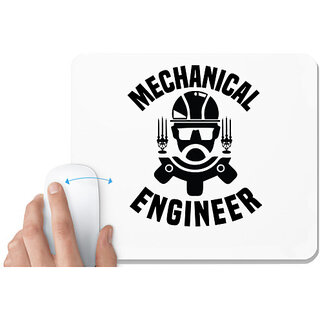                       UDNAG White Mousepad 'Mechanical Engineer | Mechanical' for Computer / PC / Laptop [230 x 200 x 5mm]                                              